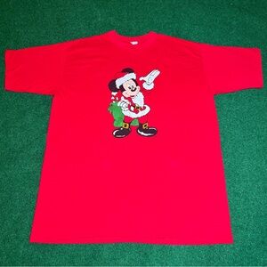 80s Mickey Mouse Christmas t-shirt rare vintage oversized OSFA Disney Santa Clau